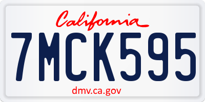 CA license plate 7MCK595