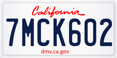 CA license plate 7MCK602