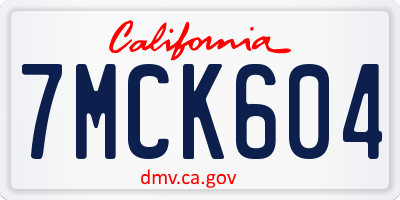 CA license plate 7MCK604