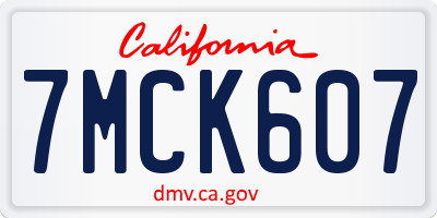 CA license plate 7MCK607
