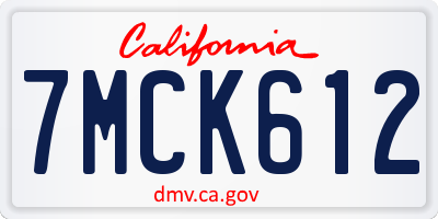 CA license plate 7MCK612