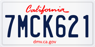 CA license plate 7MCK621