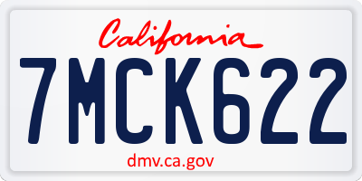CA license plate 7MCK622
