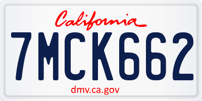 CA license plate 7MCK662