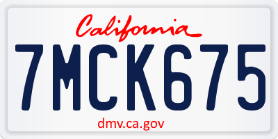 CA license plate 7MCK675