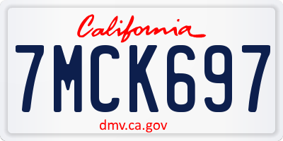 CA license plate 7MCK697