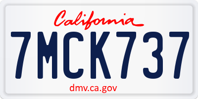 CA license plate 7MCK737