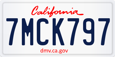 CA license plate 7MCK797
