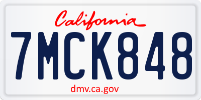 CA license plate 7MCK848