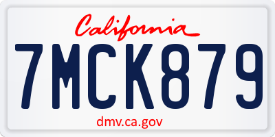 CA license plate 7MCK879