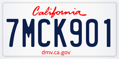 CA license plate 7MCK901