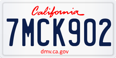 CA license plate 7MCK902