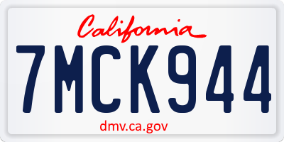 CA license plate 7MCK944
