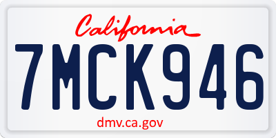 CA license plate 7MCK946