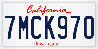 CA license plate 7MCK970