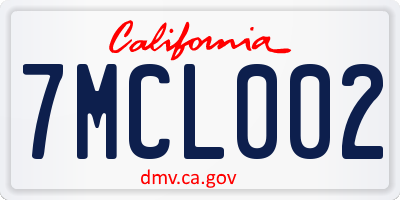 CA license plate 7MCL002