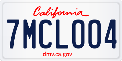 CA license plate 7MCL004