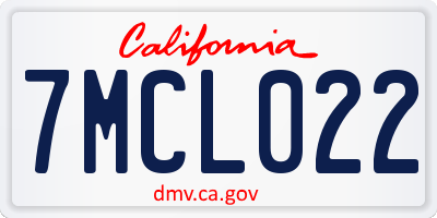 CA license plate 7MCL022