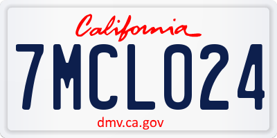 CA license plate 7MCL024