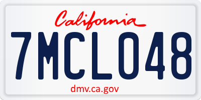 CA license plate 7MCL048