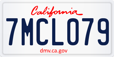 CA license plate 7MCL079