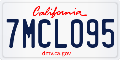 CA license plate 7MCL095