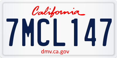 CA license plate 7MCL147