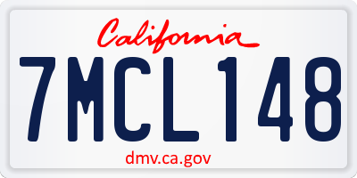 CA license plate 7MCL148