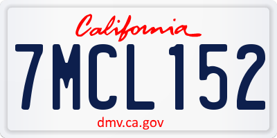 CA license plate 7MCL152