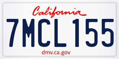 CA license plate 7MCL155