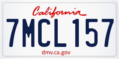 CA license plate 7MCL157