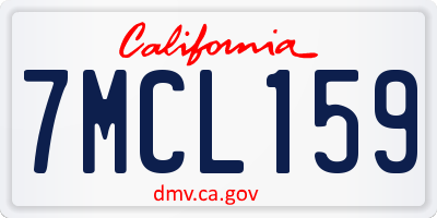 CA license plate 7MCL159