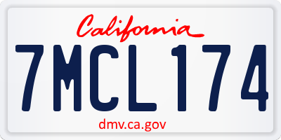 CA license plate 7MCL174