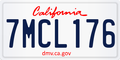 CA license plate 7MCL176