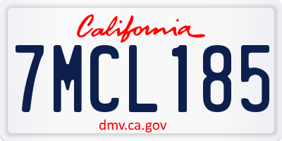 CA license plate 7MCL185