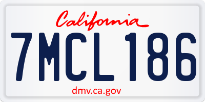 CA license plate 7MCL186