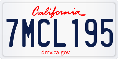 CA license plate 7MCL195