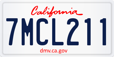 CA license plate 7MCL211