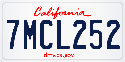 CA license plate 7MCL252