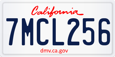 CA license plate 7MCL256