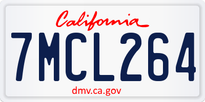 CA license plate 7MCL264