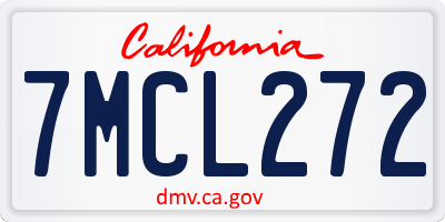 CA license plate 7MCL272