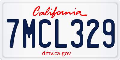 CA license plate 7MCL329