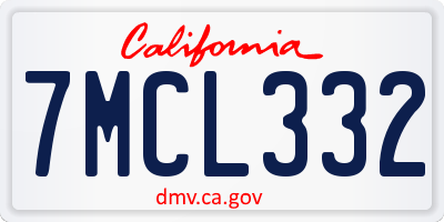 CA license plate 7MCL332