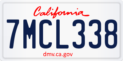 CA license plate 7MCL338