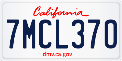CA license plate 7MCL370