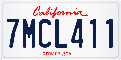 CA license plate 7MCL411
