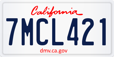 CA license plate 7MCL421