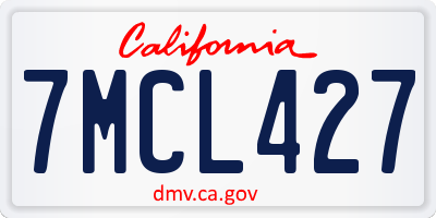 CA license plate 7MCL427