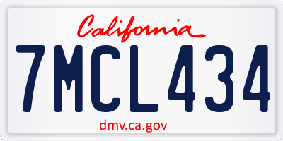 CA license plate 7MCL434